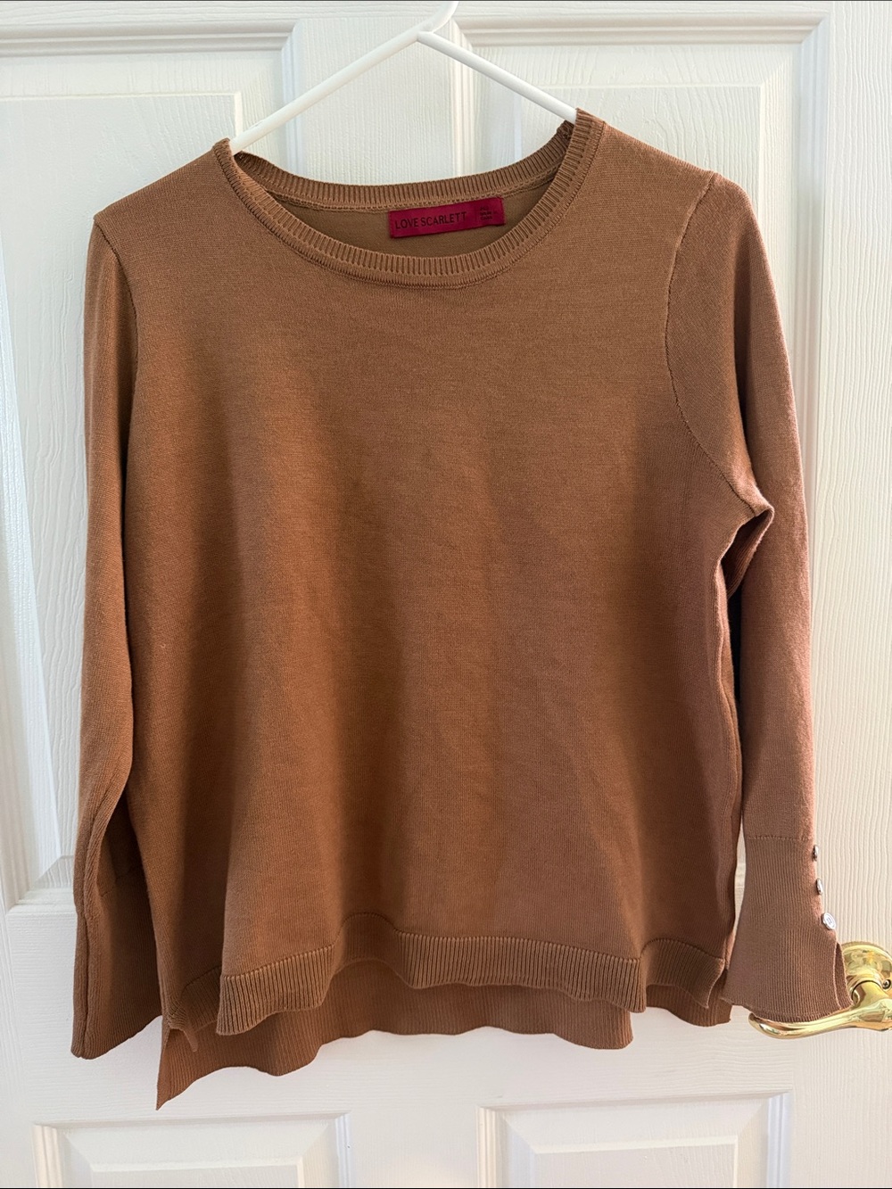 Love Scarlett Camel Crewneck Sweater